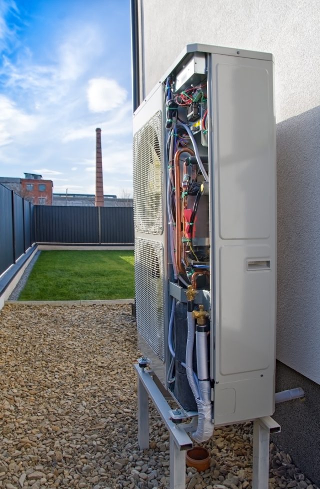 Installation of a heat pump in a residential building